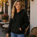 Struktureret hoodie med justerbar hætte og rummelig kængurulomme