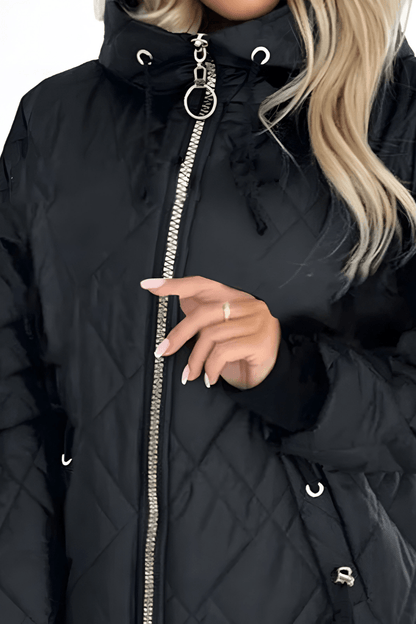 Mabel let vatteret puffer vinterjakke med hætte og lynlås